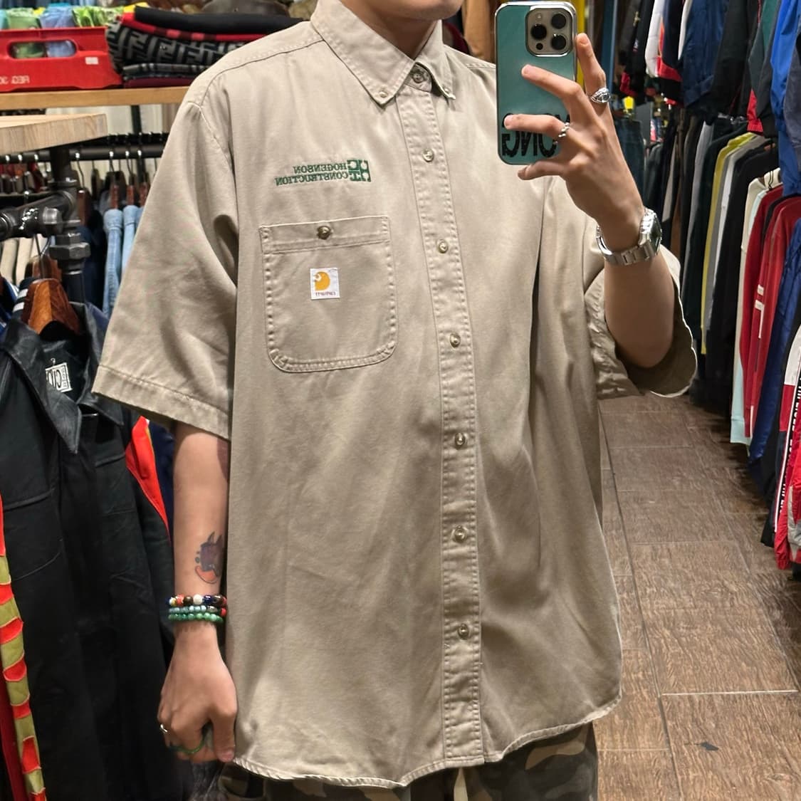 [HI] 칼하트 반팔 셔츠 베이지 상품이미지4