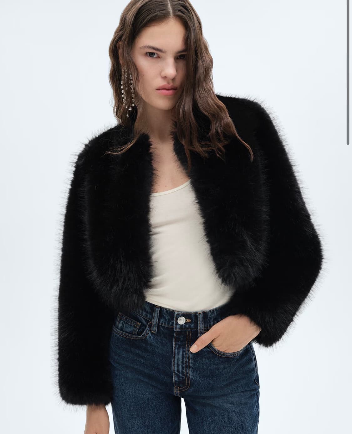 [새상품] Mango 망고 퍼자켓 블랙 상품이미지1