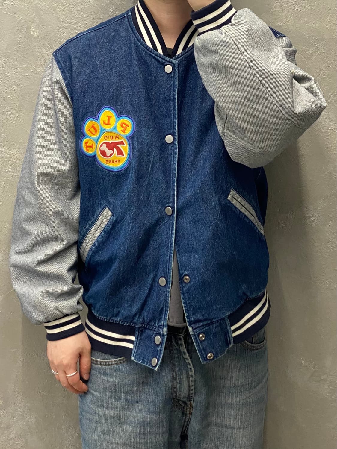 [M] Vintage Disney 디즈니 70th 데님 바시티 자켓 상품이미지10