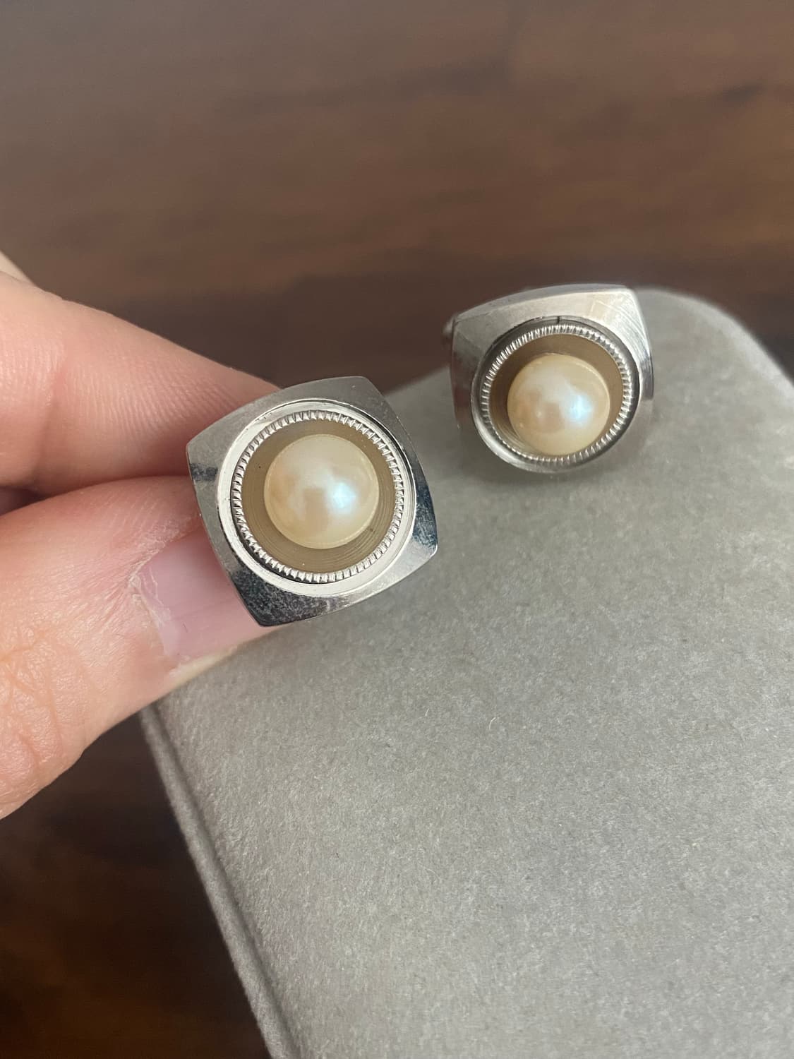 빈티지 악세서리 진주 커프링크스 상품이미지1