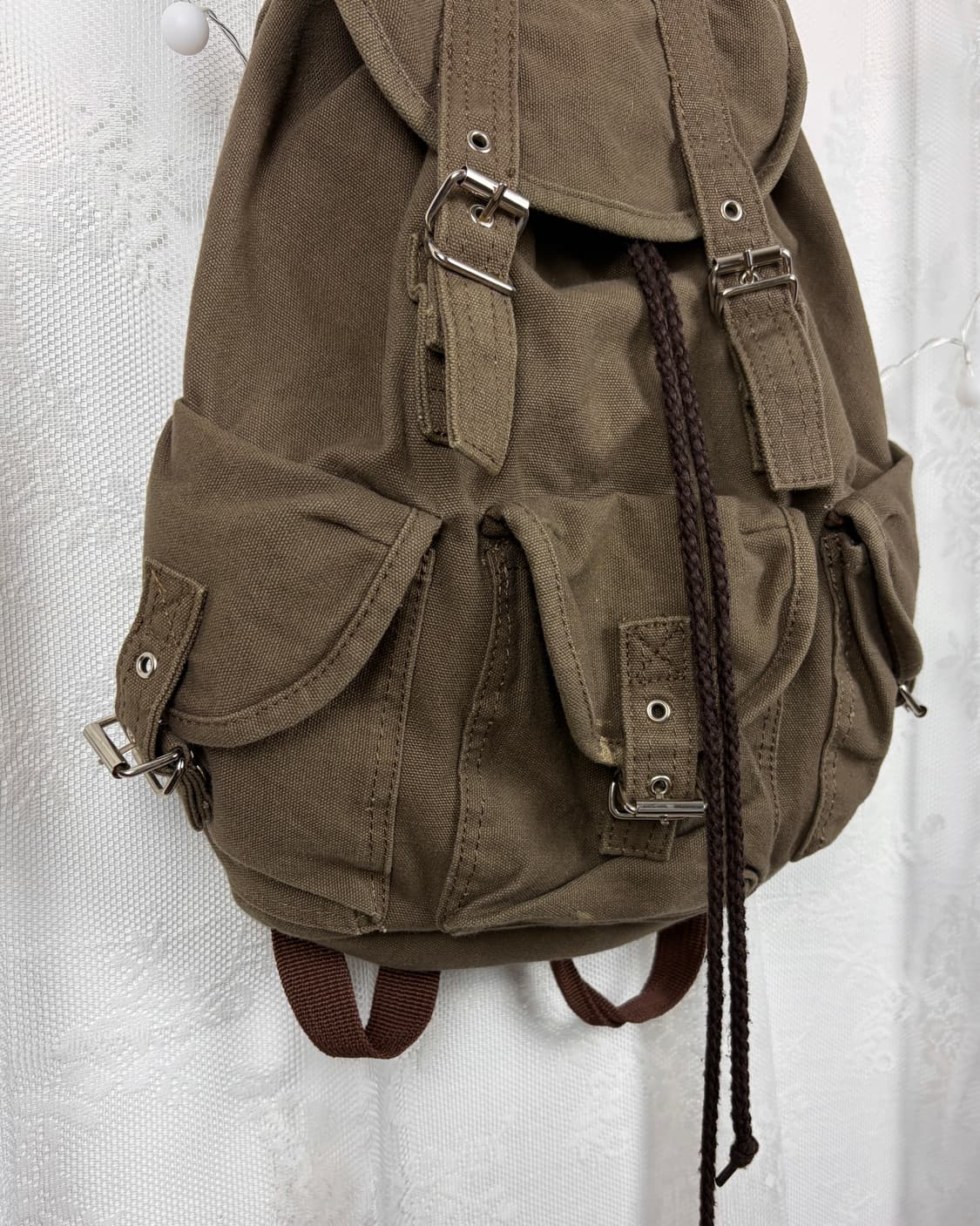 Vintage Utility Canvas Backpack 상품이미지4