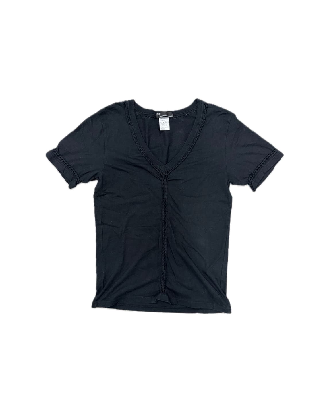 Number (N)ine 뜨개 반팔 티셔츠 블랙 상품이미지1