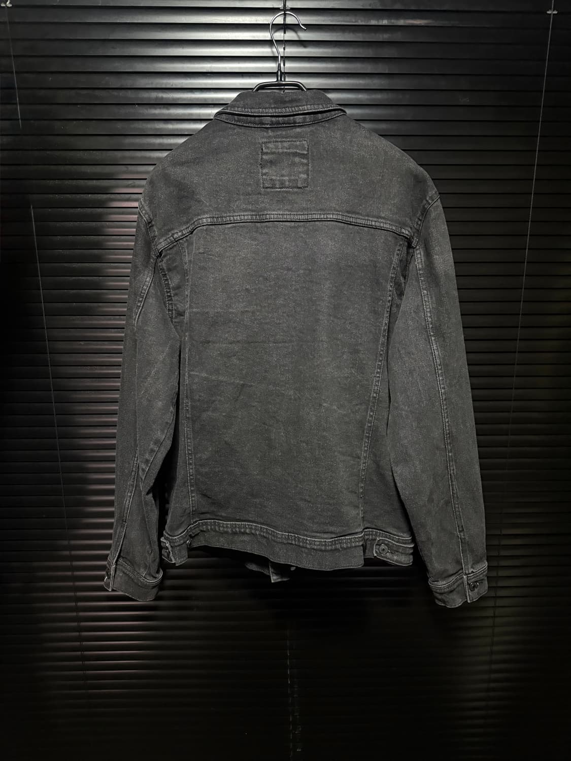 자라 흑청 블랙 워싱 데님 트러커 워크 자켓 XL 105 락시크 고스펑크 상품이미지4