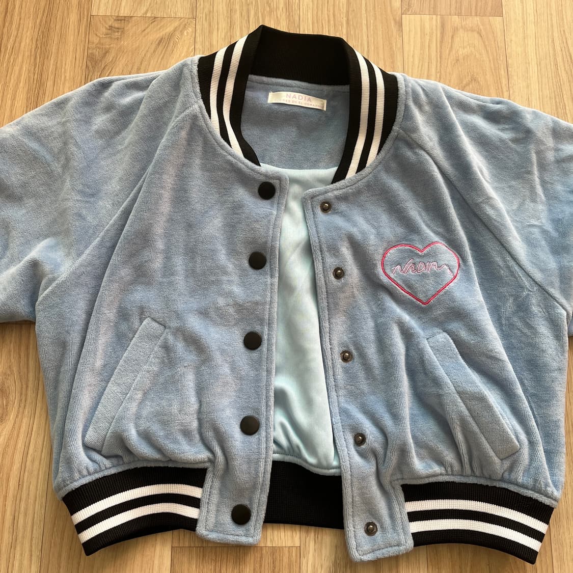 일본 하라주쿠 NADIA 블루종 숏 바시티 야구 점퍼 갸루 상품이미지4
