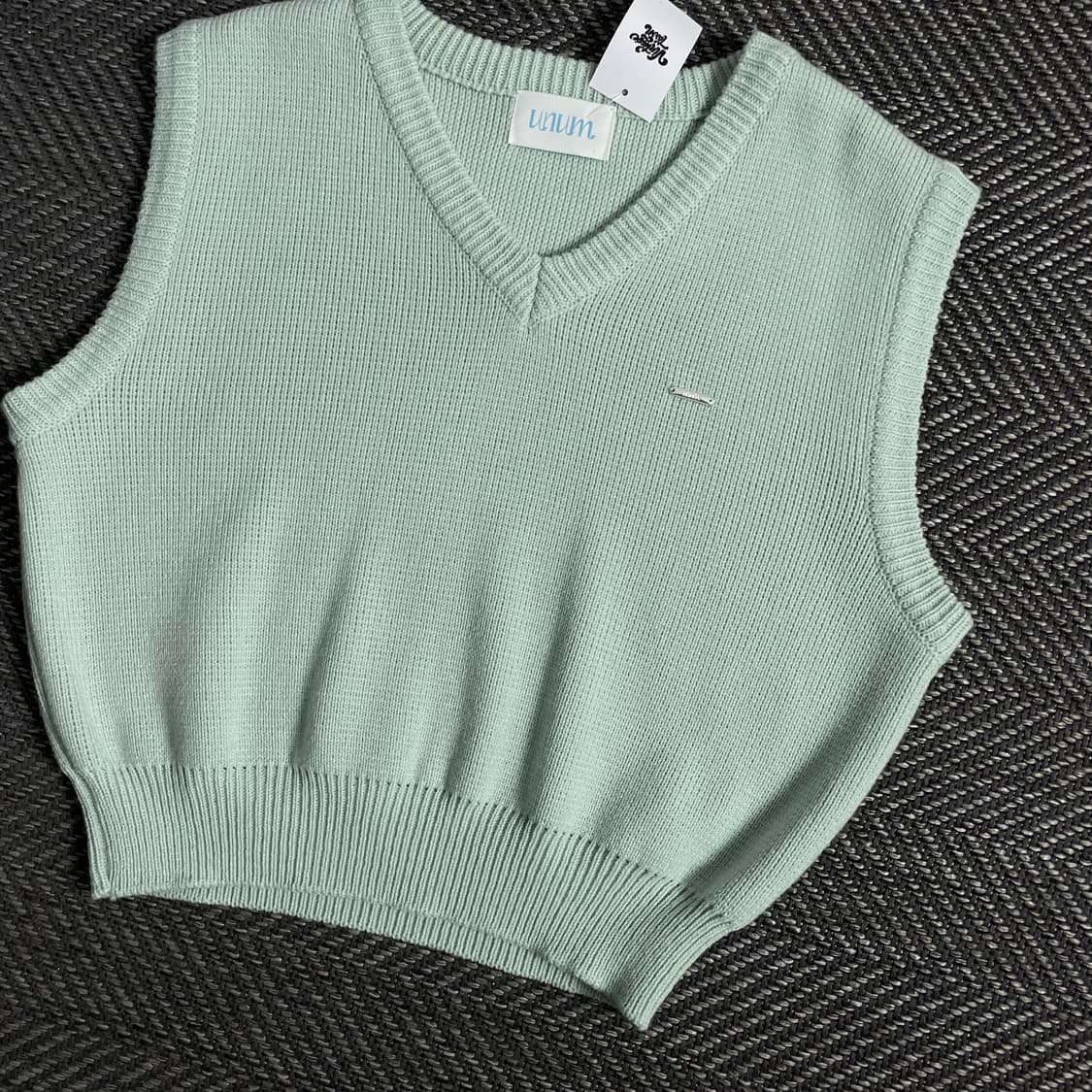 빈티지 크롭 와플 니트 베스트 o 3370 상품이미지2