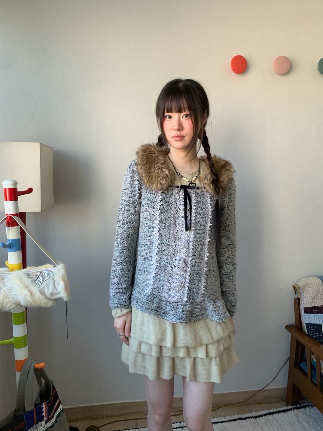 axes femme, fur blouse 상품이미지4