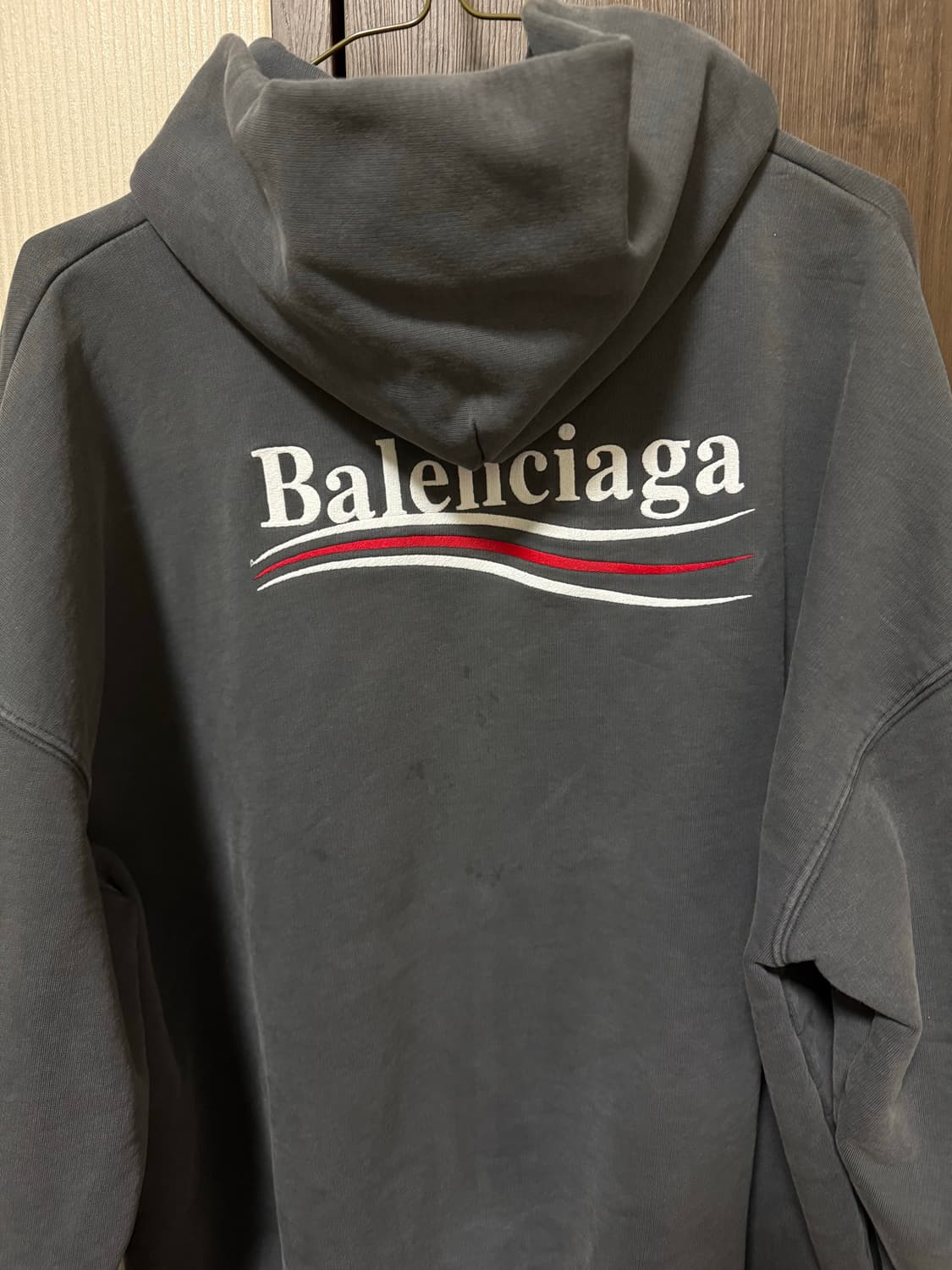 발렌시아가 웨이브로고 폴리티컬 후드 상품이미지4