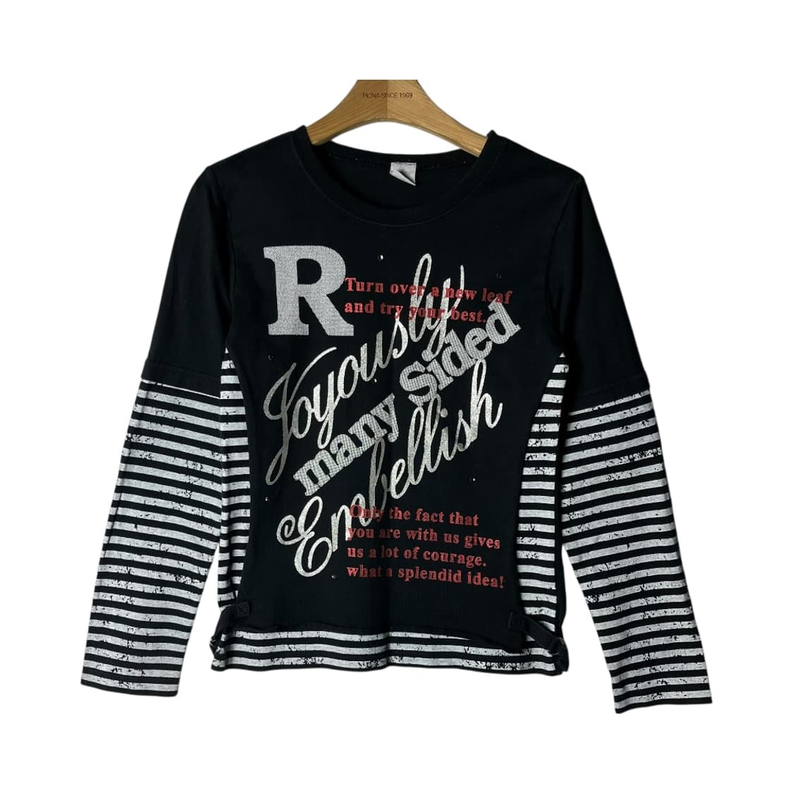 [JPN] 빈티지 펑크 레터링 레이어드 롱슬리브 상품이미지1