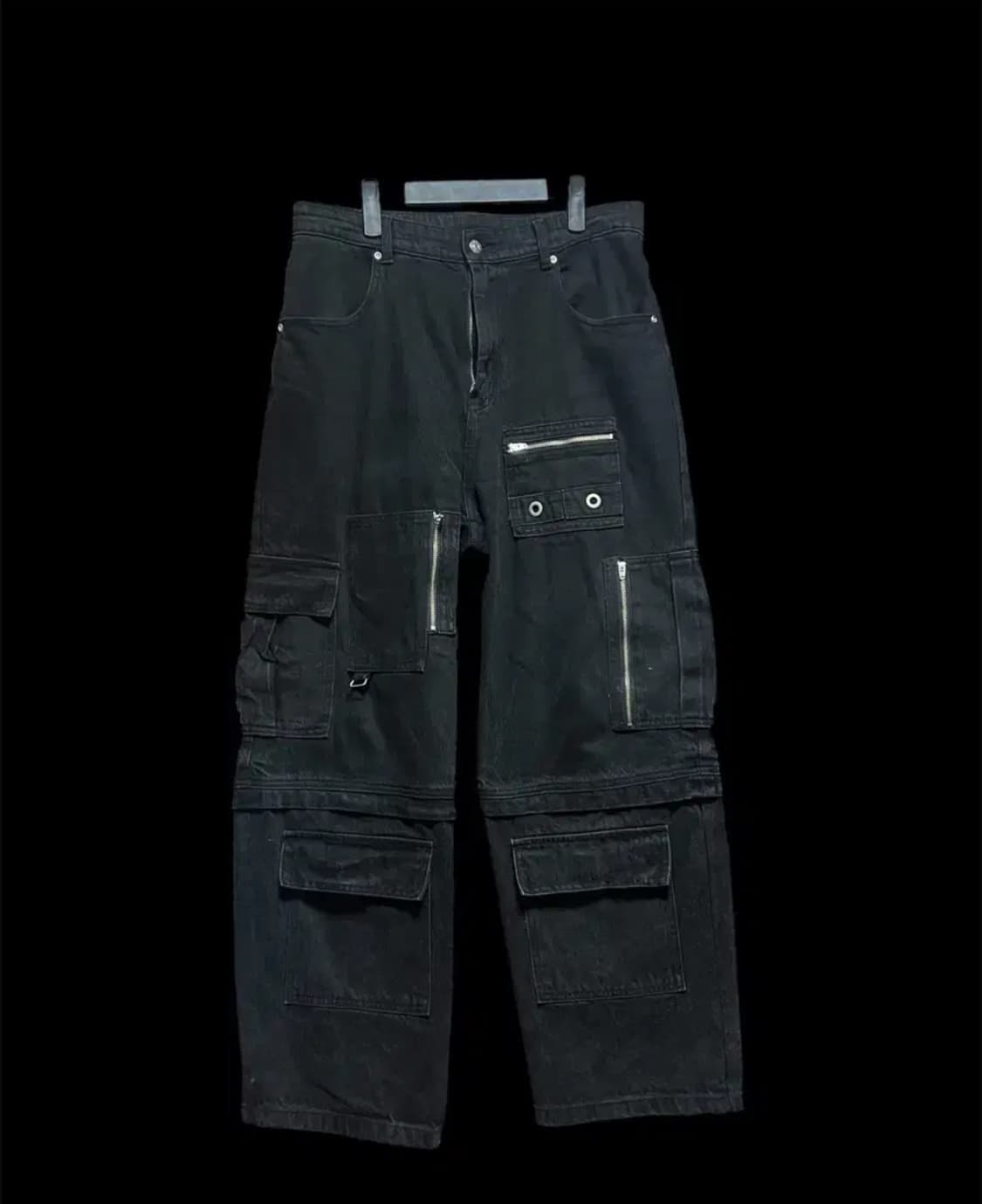 [XL]인템포무드 엔지니어 카고 디테일 팬츠_워시드블랙 상품이미지2