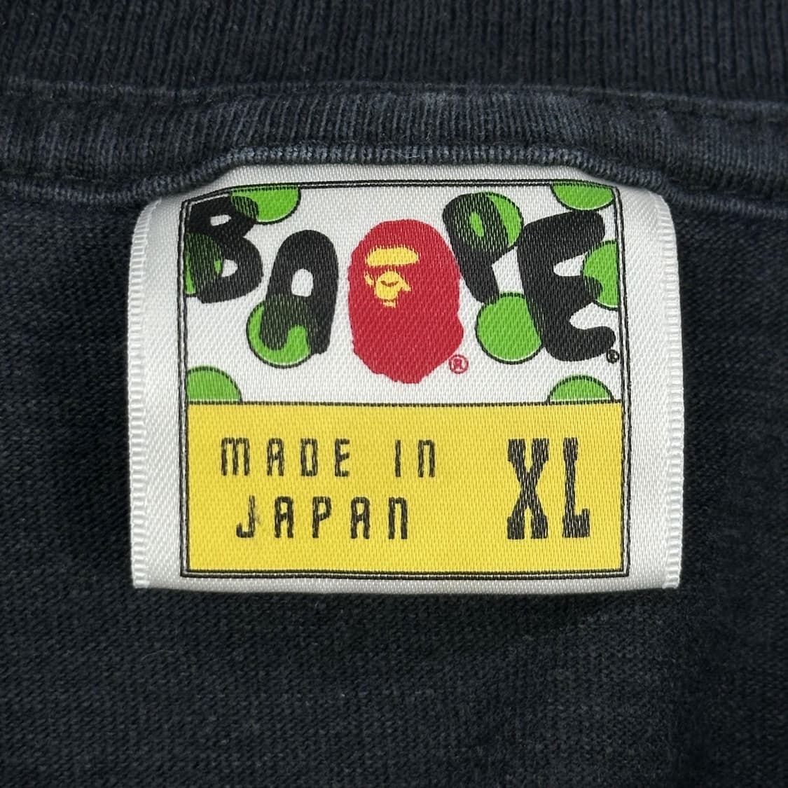 베이프 레터링 백로고 블랙 반팔티 (XL) 상품이미지8