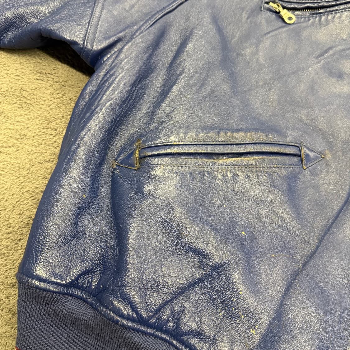 [ 정품/3XL ] 90s 아비렉스 USA 빈티지 레더 바시티 자켓 상품이미지8