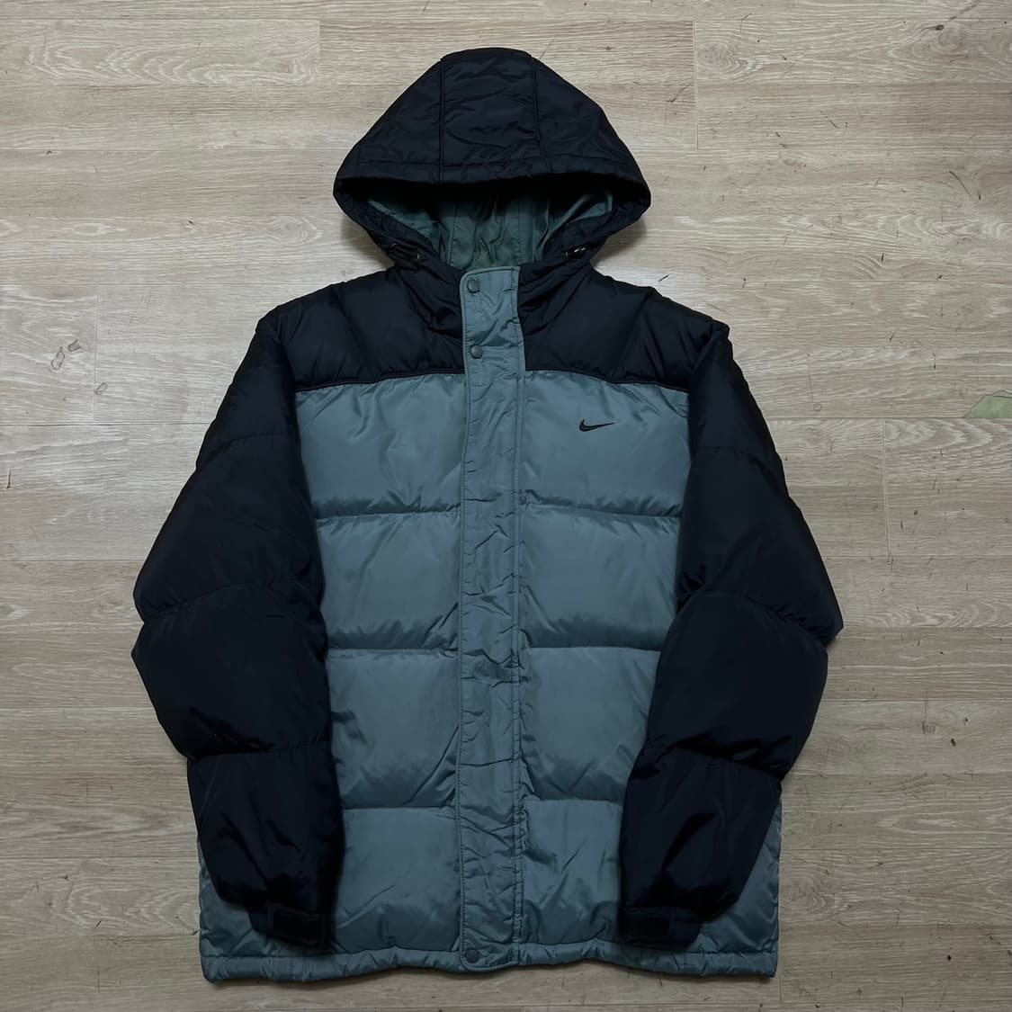 나이키 덕다운 투톤 배색 후드 패딩 점퍼 [블랙/파스텔 민트] M/95 상품이미지1