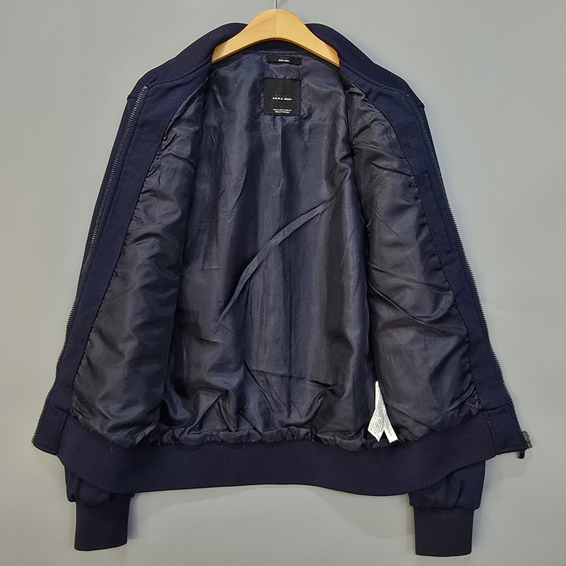 자라(ZARA) 베이직 집업 블루종 네이비 M 상품이미지7