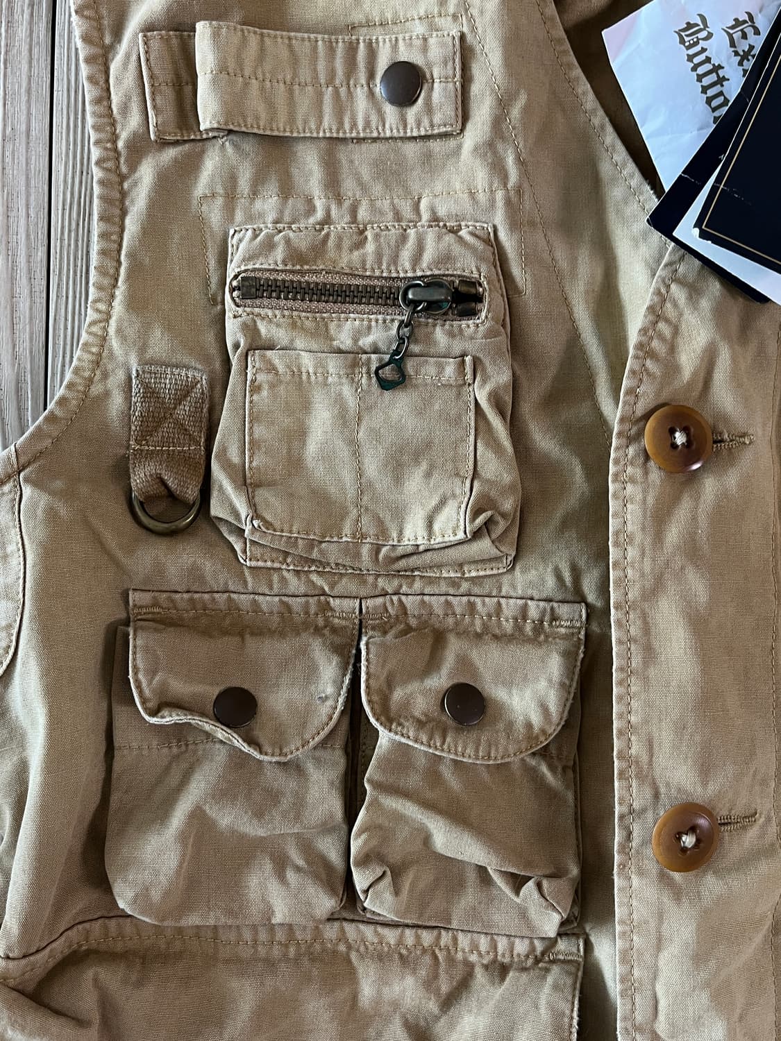 폴로 랄프로렌의 베이지색 헌팅 베스트 상품이미지3