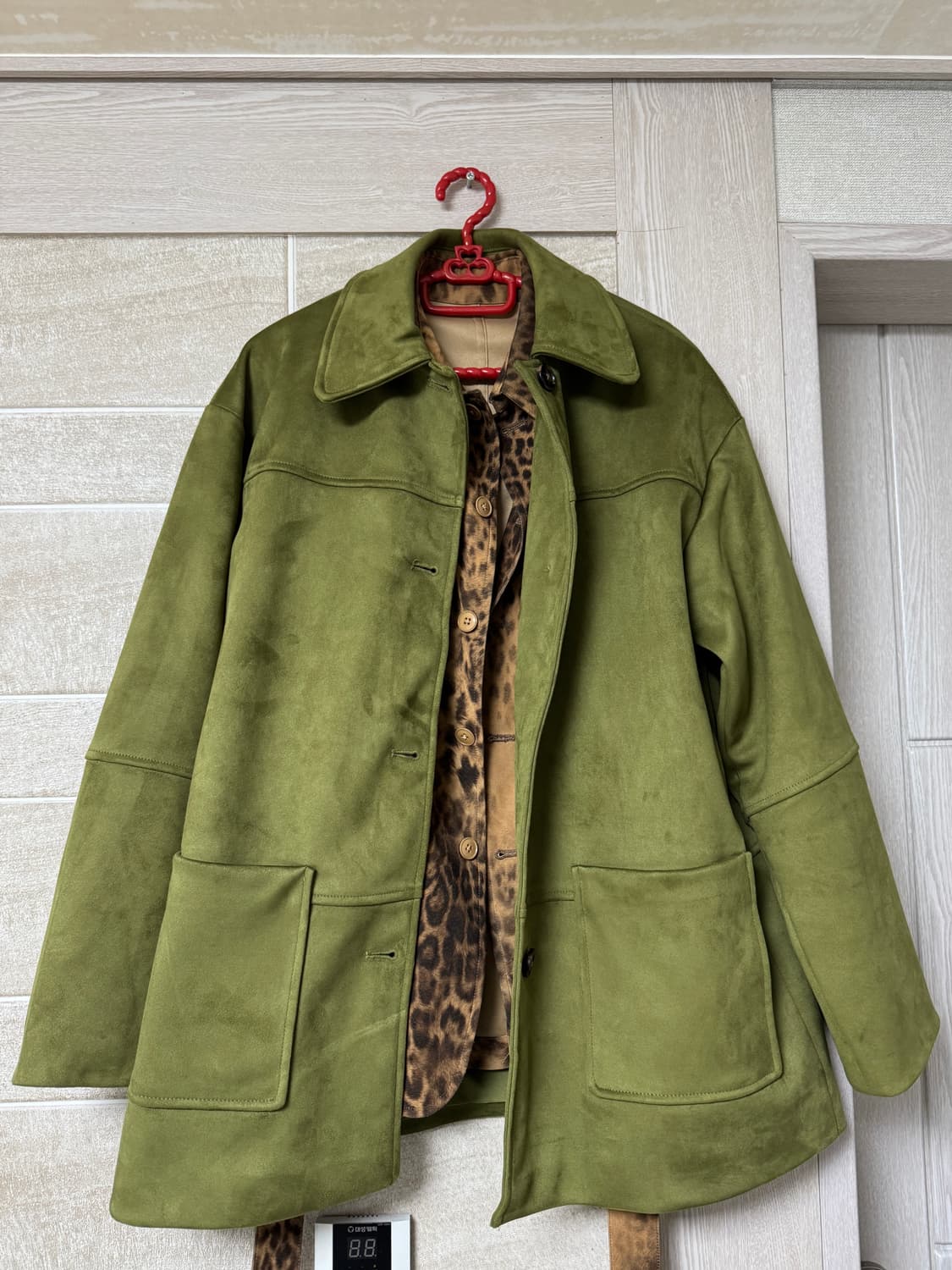 자라 페이크 스웨이드 코트 올리브 자켓 xs zara 상품이미지5
