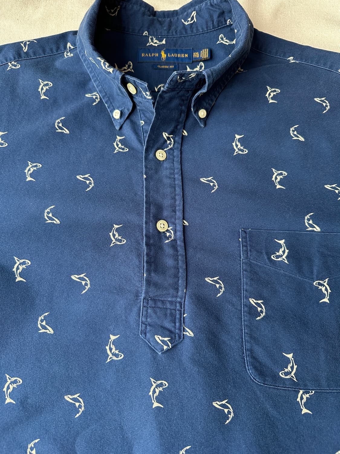 폴로 랄프로렌 돌고래 패턴 풀오버 반팔 셔츠 2XL 상품이미지4