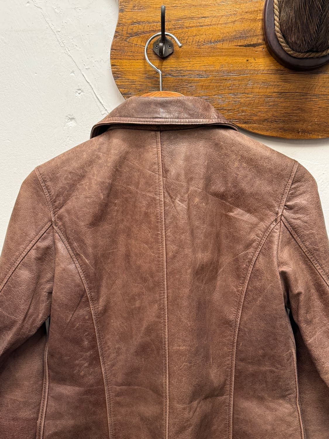 Vintage Sheepskin Leather Zip-Up Jacket 상품이미지6