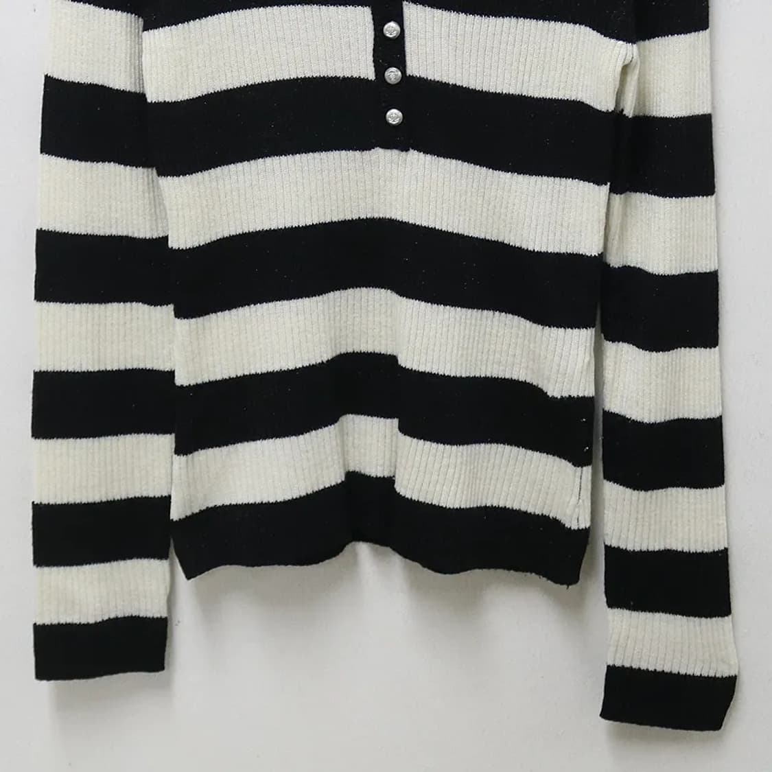 RAIE PA DOU 스트라이프 반 오픈 니트 62287 상품이미지4