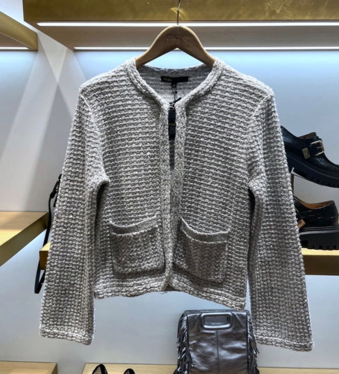 마쥬 메탈릭 니트 트위드 가디건 상품이미지1