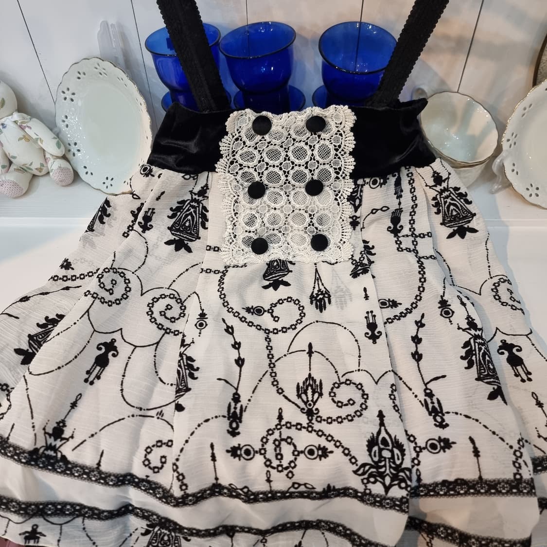 axes femme 악시즈팸므 고딕 레이스 프릴 슬리브리스 상품이미지2