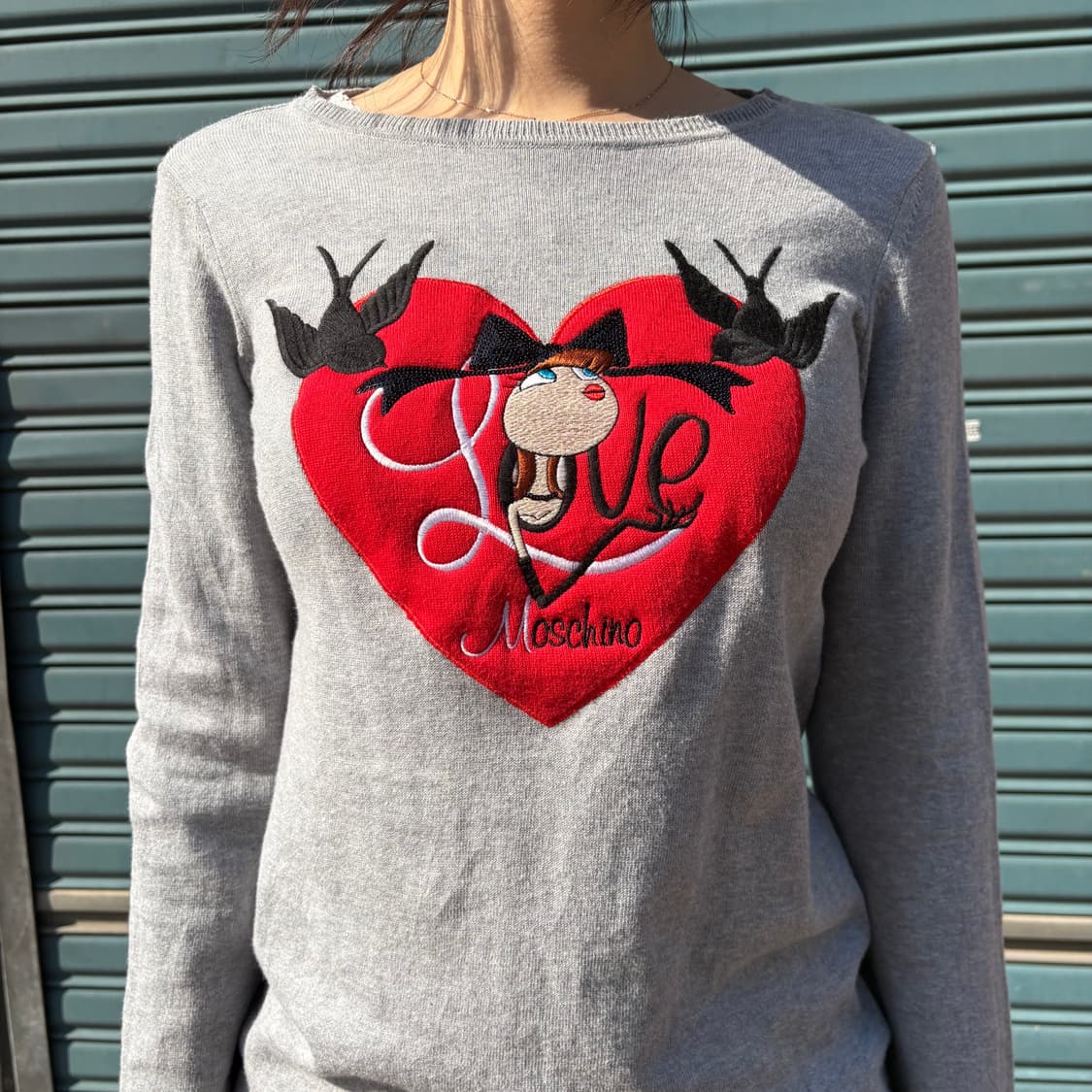 모스키노 하트 자수 니트 상품이미지3