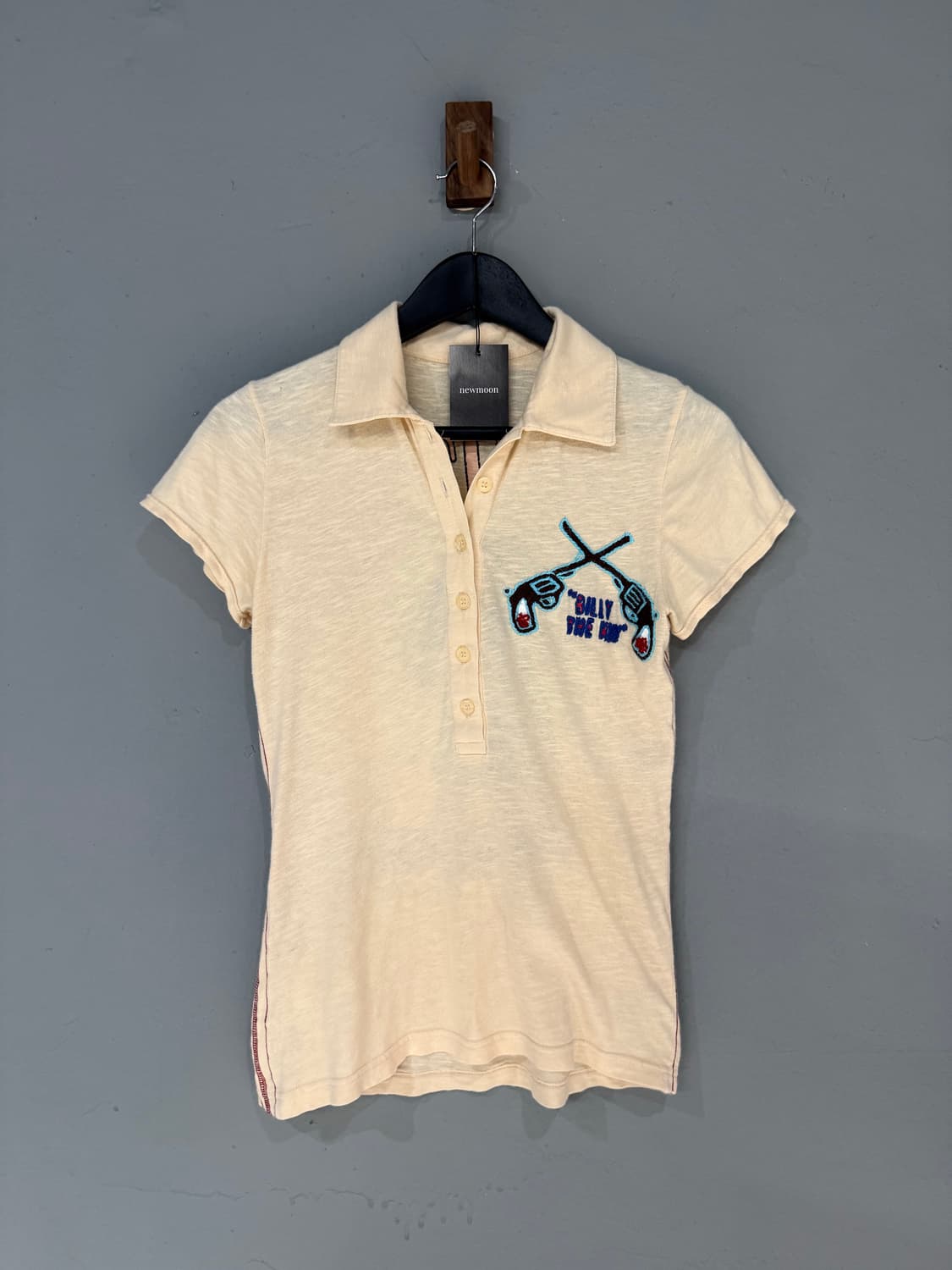 back skull point button collar tee 상품이미지5