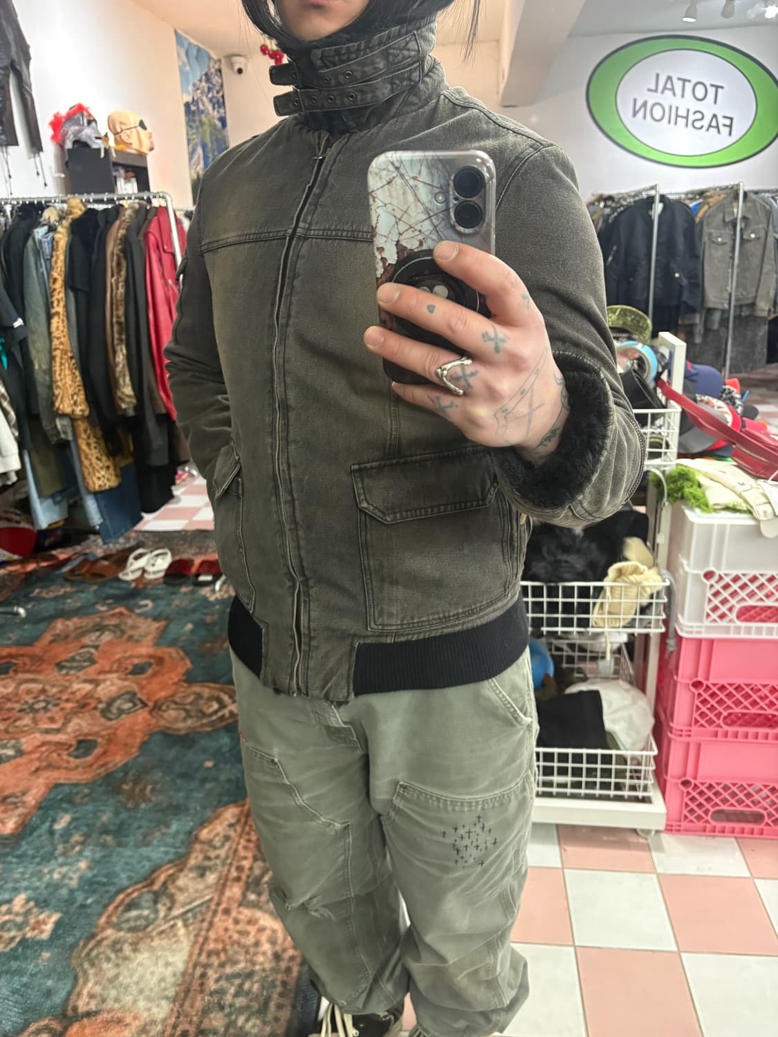 TTF✳️공용)2000’s PPFM 하이넥 데님 퍼 자켓 상품이미지4