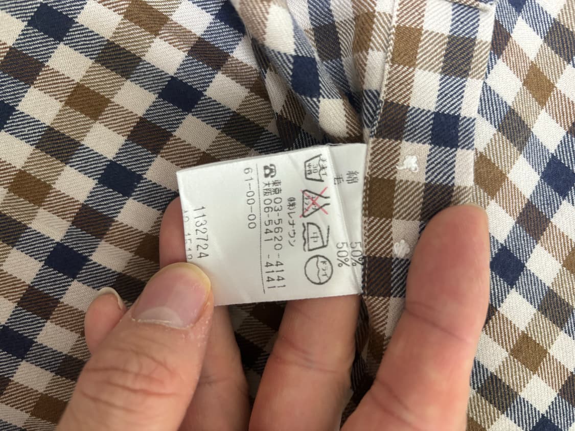 일제 AQUASCUTUM 체크셔츠 사이즈 105 상품이미지4