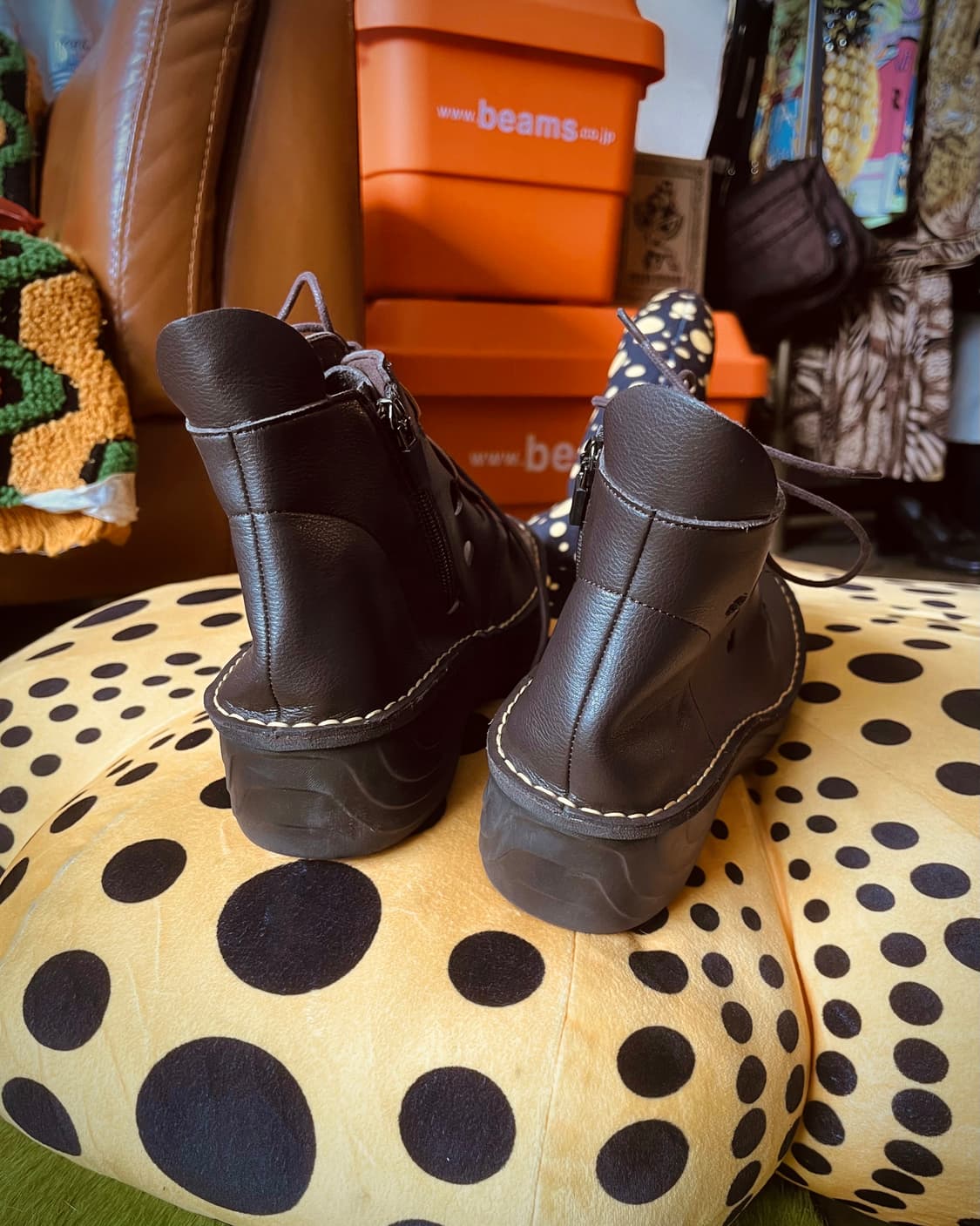 Japanese Handcraft Leather 3D Dot Boots 상품이미지6
