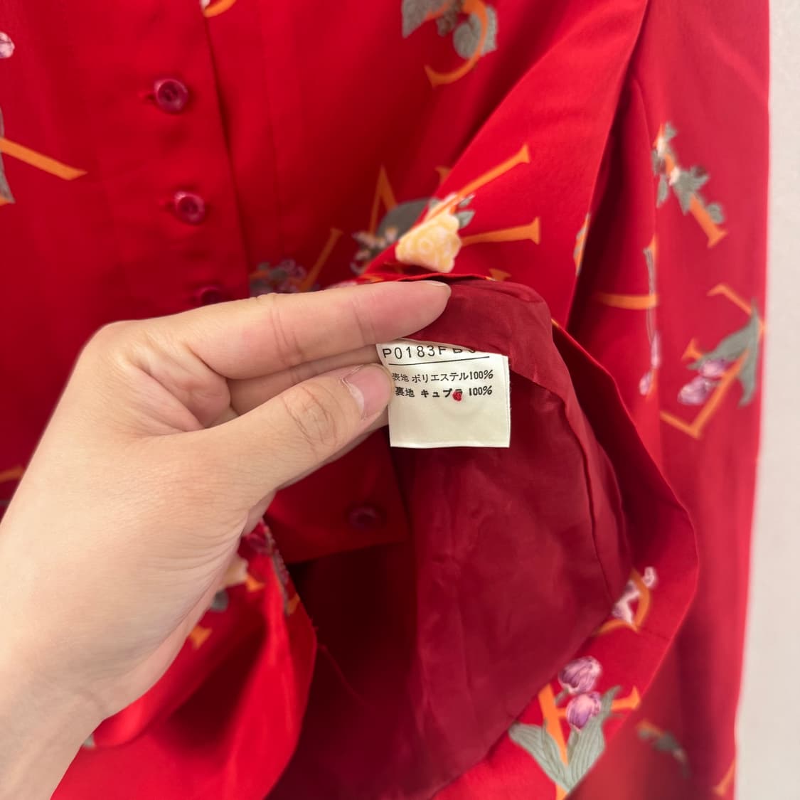 핑크하우스 레드 패턴 블라우스 상품이미지5