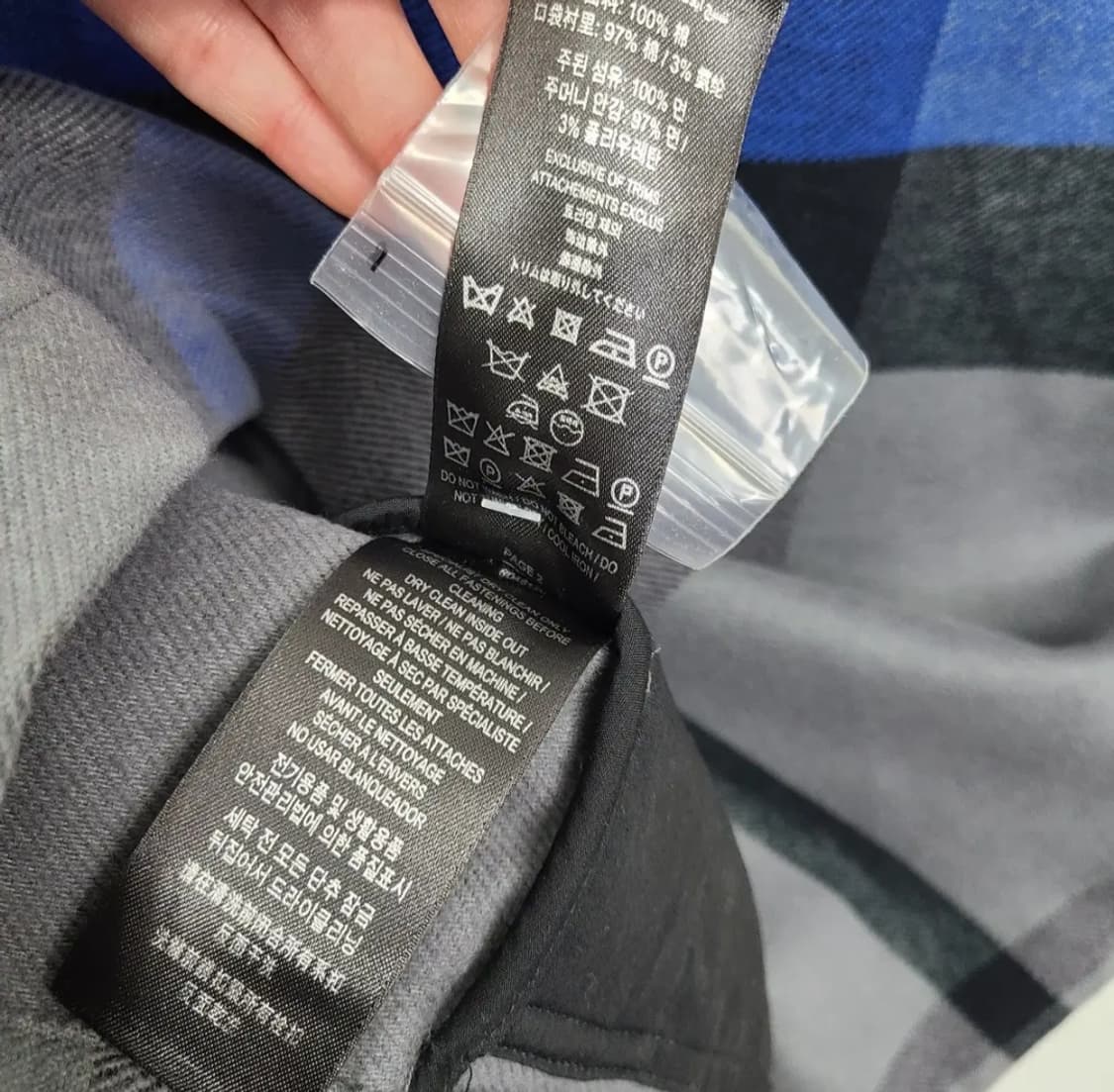 버버리 정품 남성 익스플로드 체크 코튼 플란넬 셔츠 자켓 블루 XS 상품이미지7