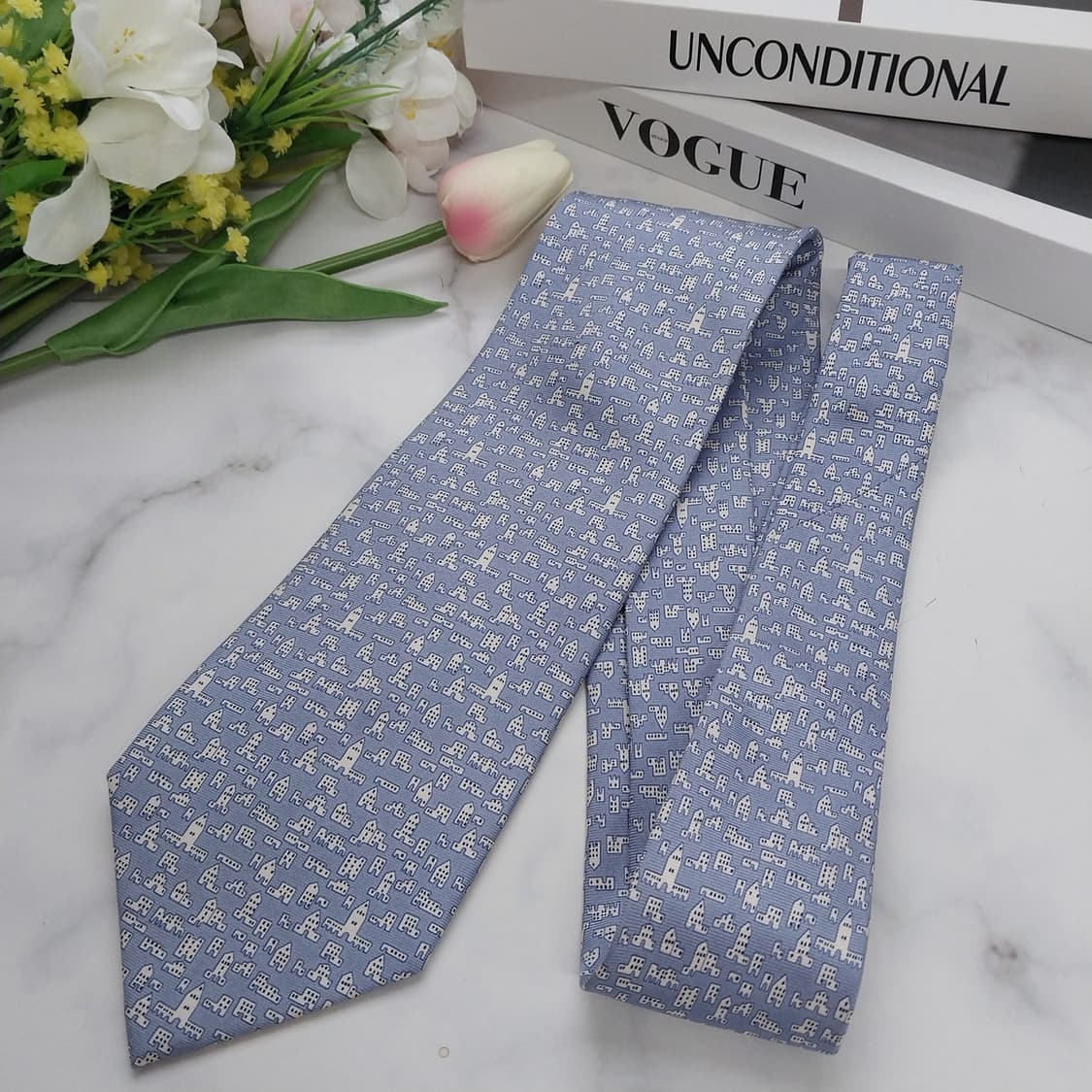 던힐 실크 런던 하우스 패턴 넥타이 8.8cm A+등급 K774
 상품이미지5