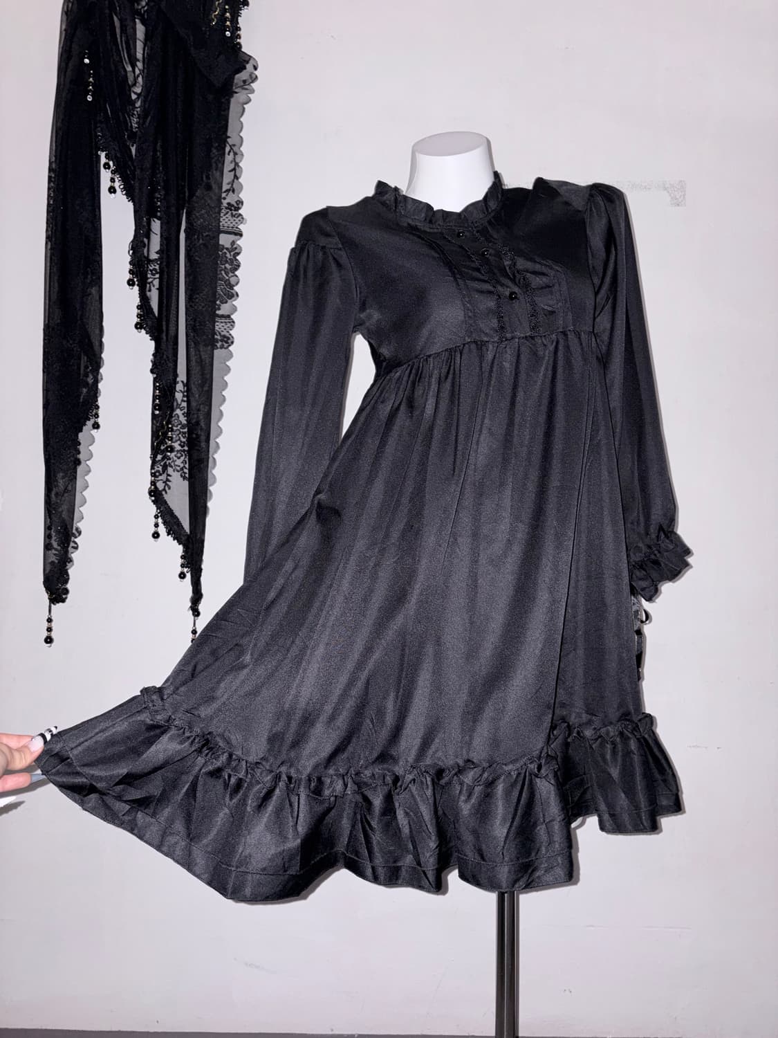 고딕드레스 고스로리타 고딕인형 프릴 레이스  상품이미지1
