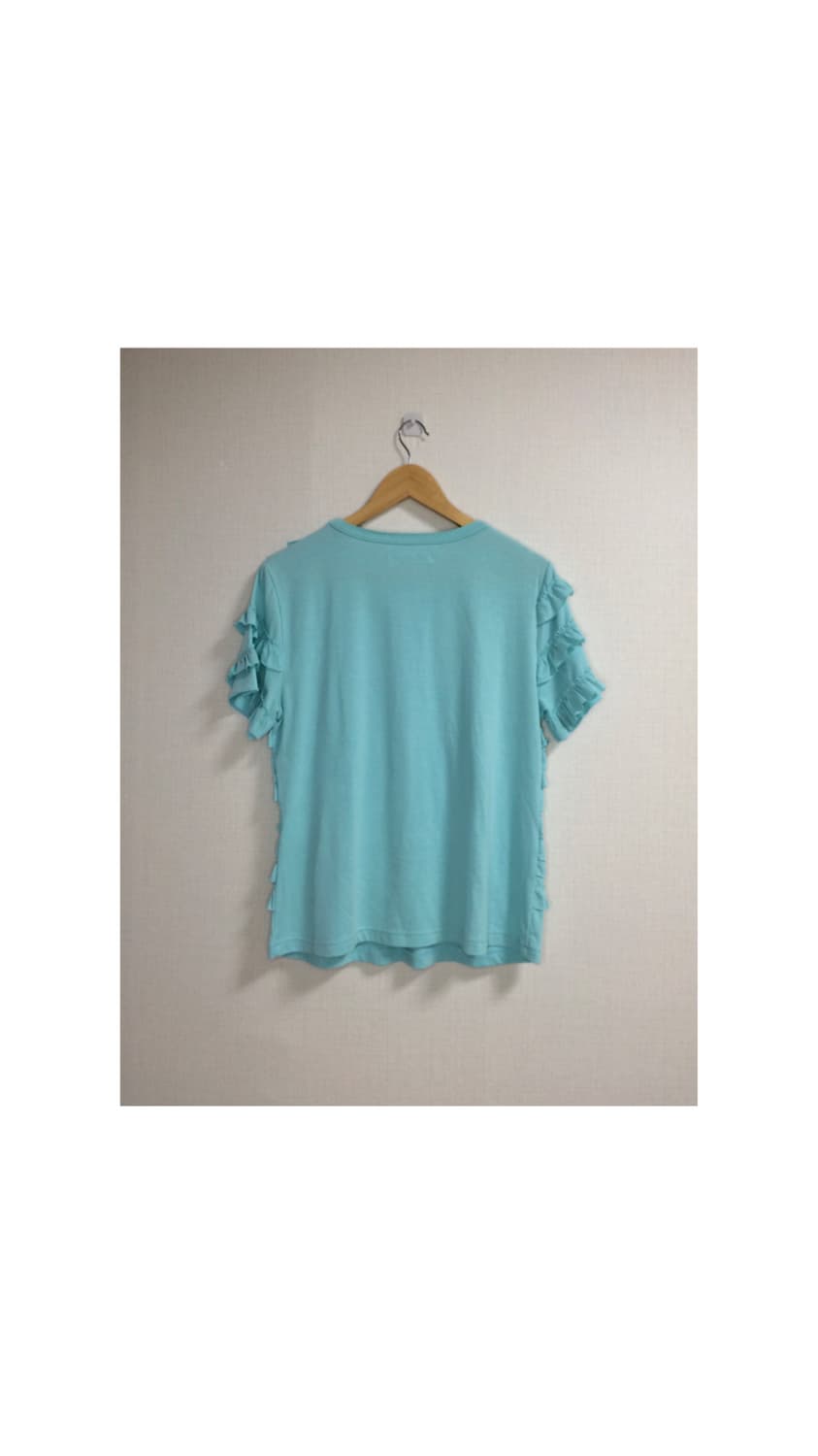 빈티지 컷 프릴 민트 반팔 티셔츠 상품이미지3