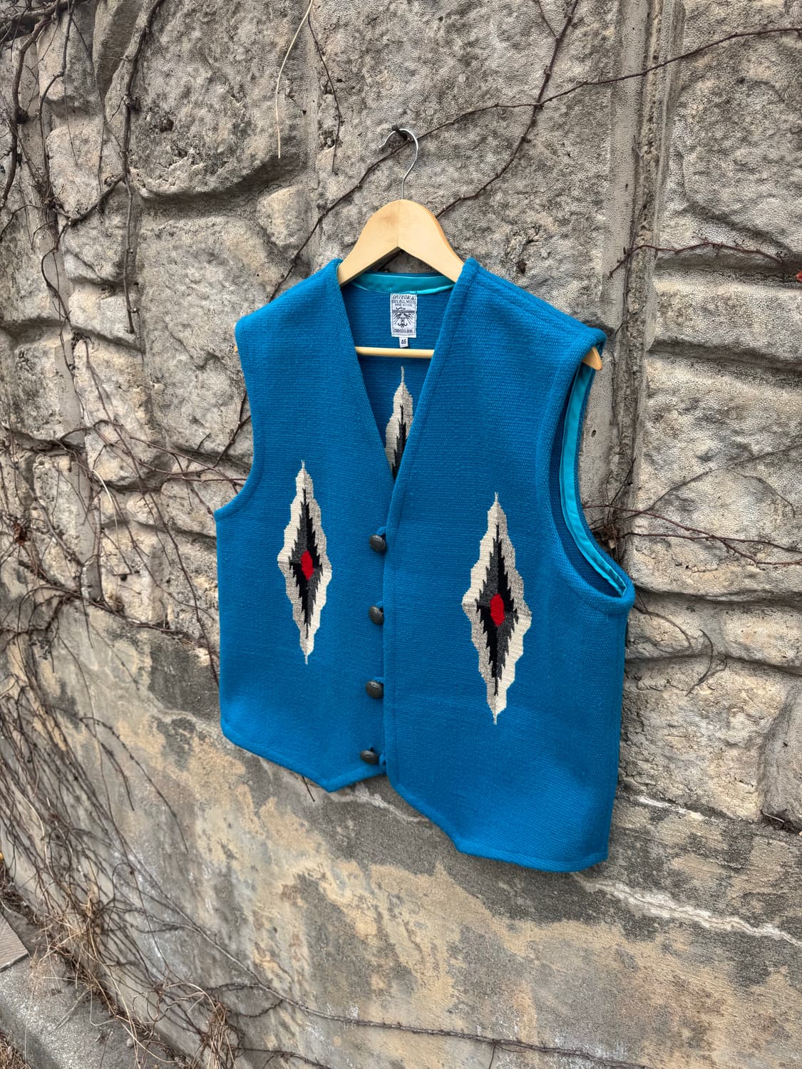 오르테가 핸드 우븐 울 네이티브 웨스턴 나바호 치마요 베스트 조끼 상품이미지3