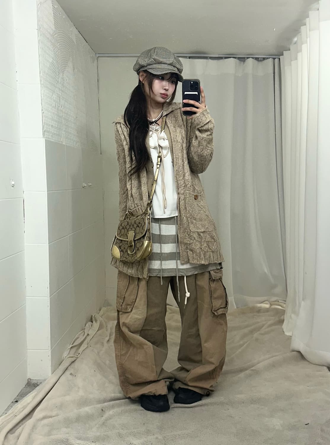 베이지 너드 니혼진 모리 러힙 코디세트 상품이미지1