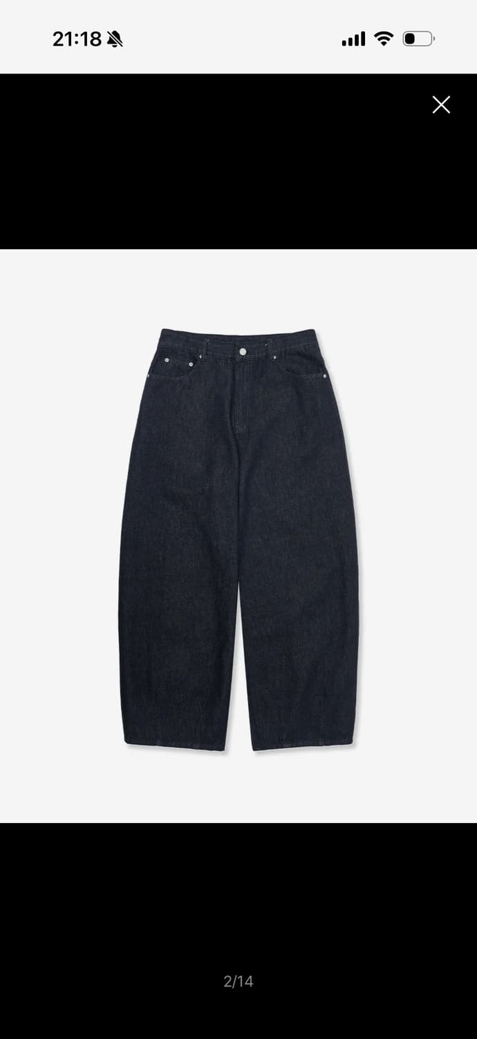 인템포무드 레이지보이 벌룬 핏 데님 논페이드인디고 상품이미지1