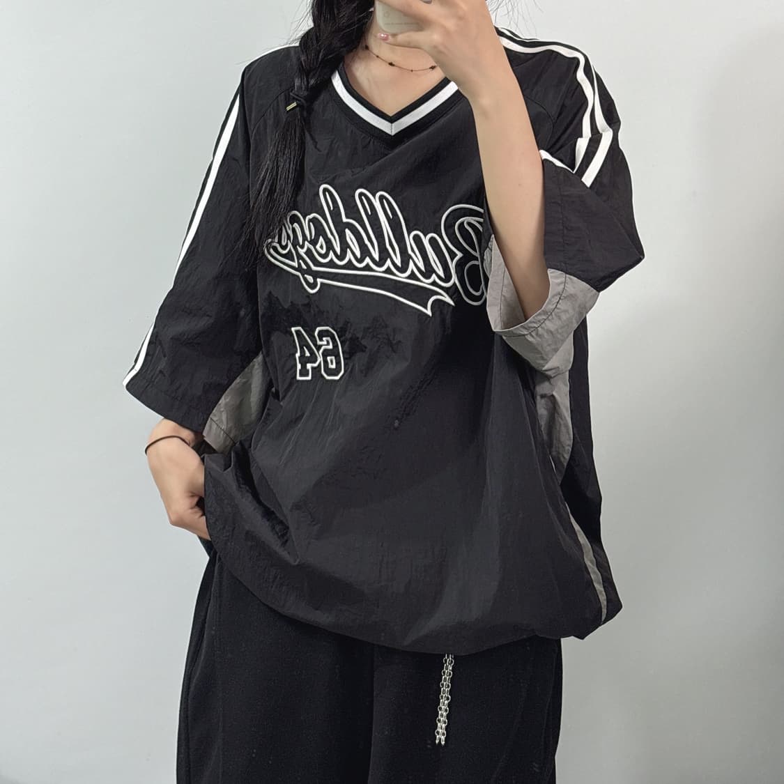 예일 2024 베이스볼 나일론 숏슬리브 블랙 XL 남녀공용 상품이미지6