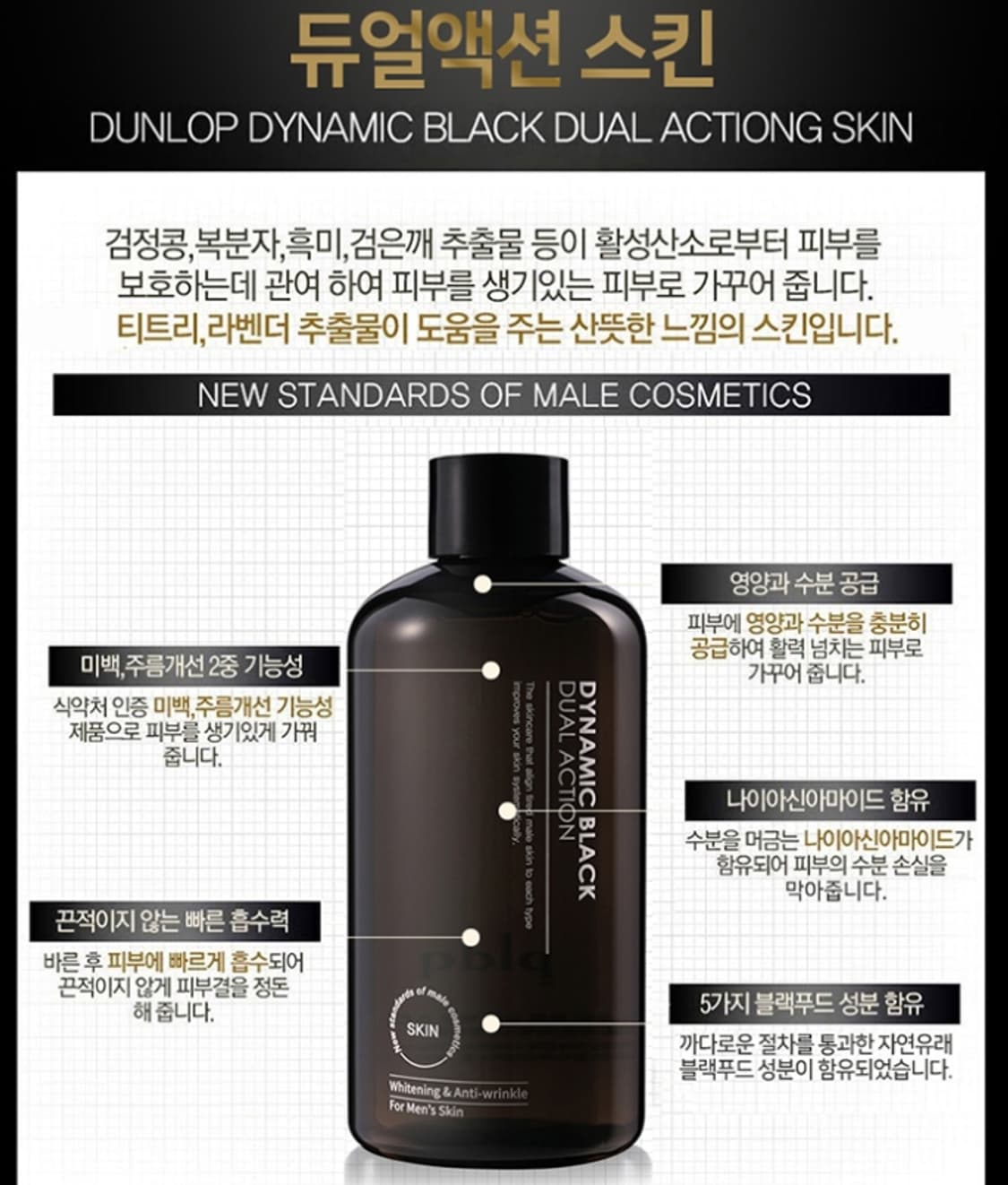 [피엘디크]빠른 효과 남성 스킨케어 대용량세트 (스킨+로션)x2세트 판매 상품이미지4