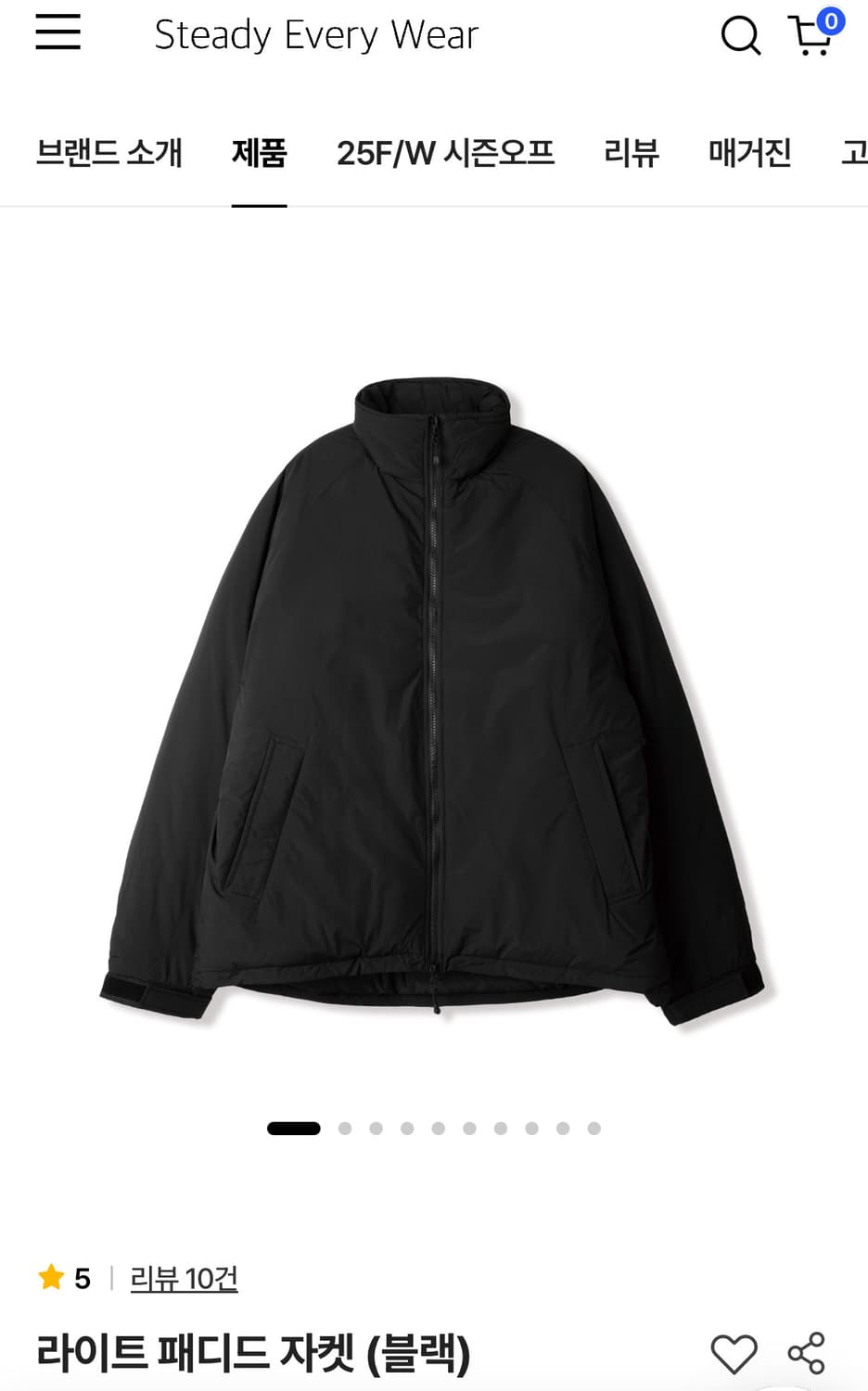 스테디에브리웨어 라이트 패디드 자켓 블랙 3사이즈 상품이미지1