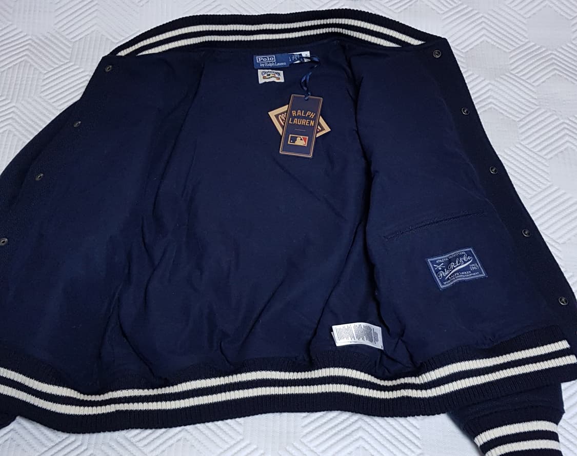 [새상품/L] 폴로 x MLB 뉴욕 양키스 바시티 울 자켓 팝니다. 상품이미지4
