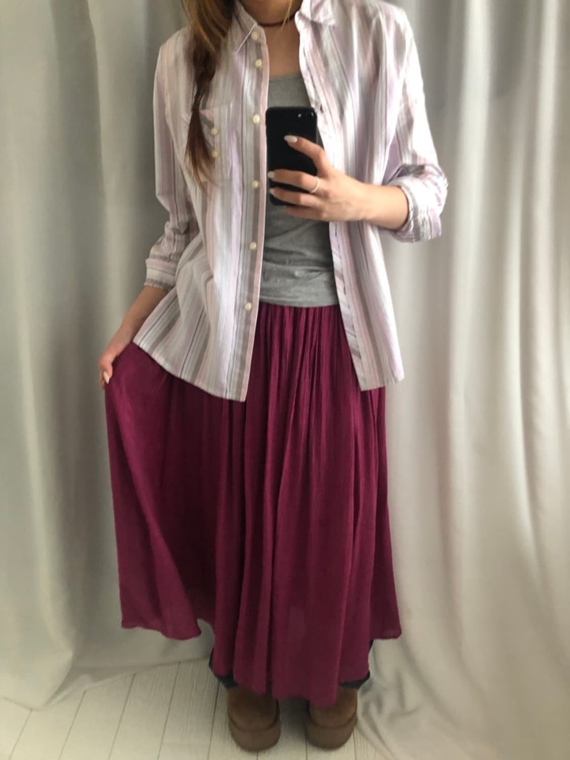 681. plum flow long SK 상품이미지5