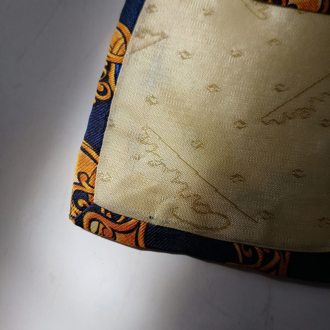 까르뱅 실크 블루 오리엔탈 패턴 넥타이 9.4cm B등급 E800 상품이미지9