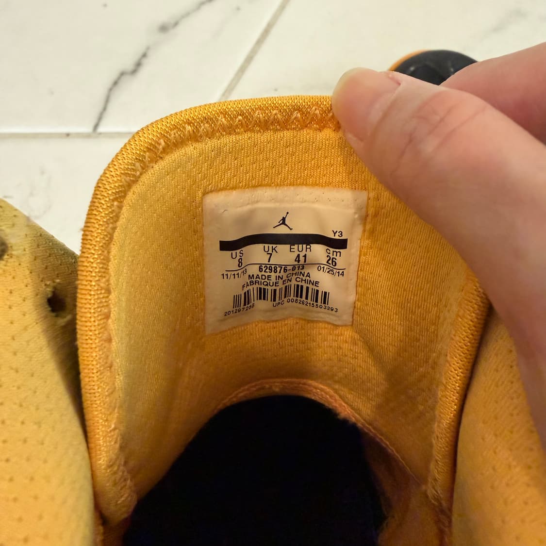 NIKE 나이키 에어조던 옐로 M10 블랙 아토믹망고 260 상품이미지5