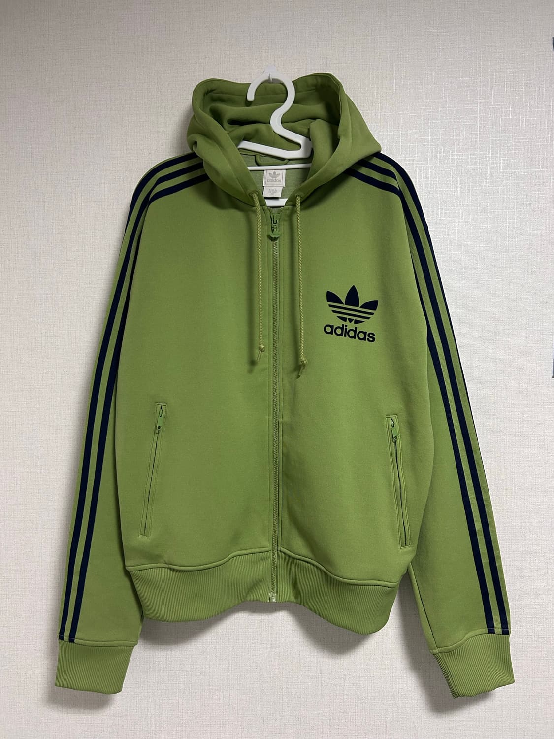 00s 아디다스 플락 후드 집업 져지 그린 연두 말차맛 초록 110 2X 상품이미지4
