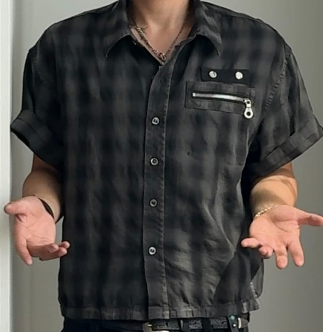 POG MA-1 Check Half Shirt 상품이미지2