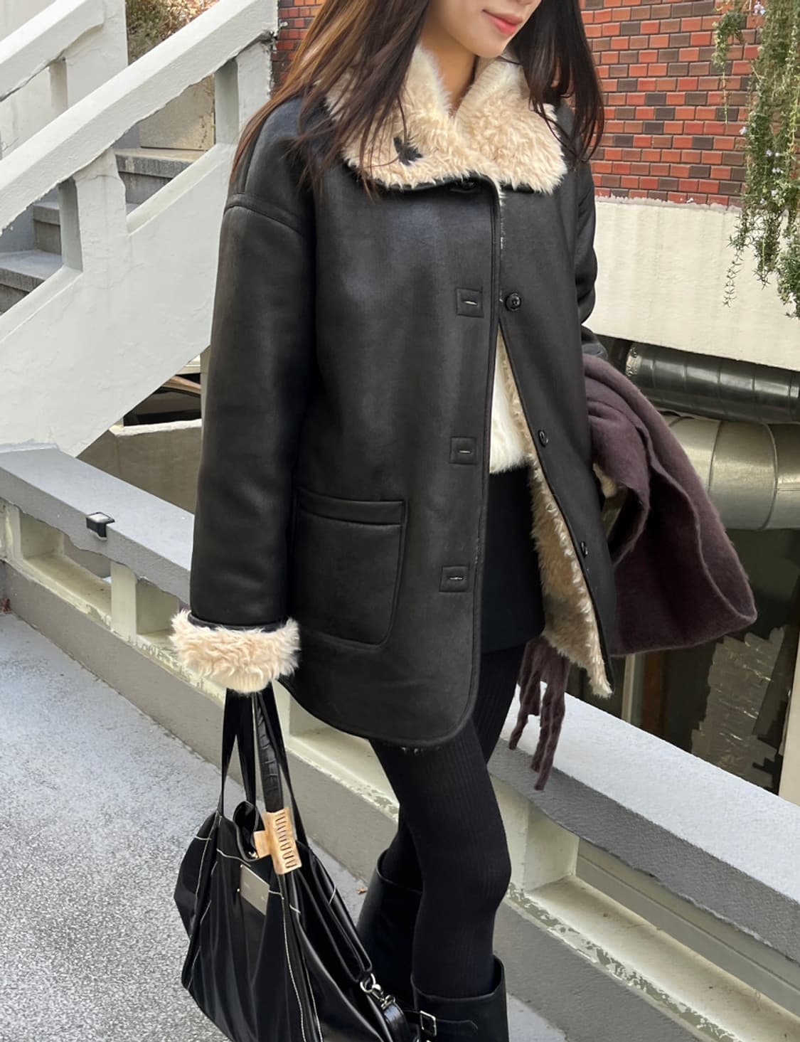 리버시블 퍼자켓 가죽자켓 퍼 무스탕 상품이미지7