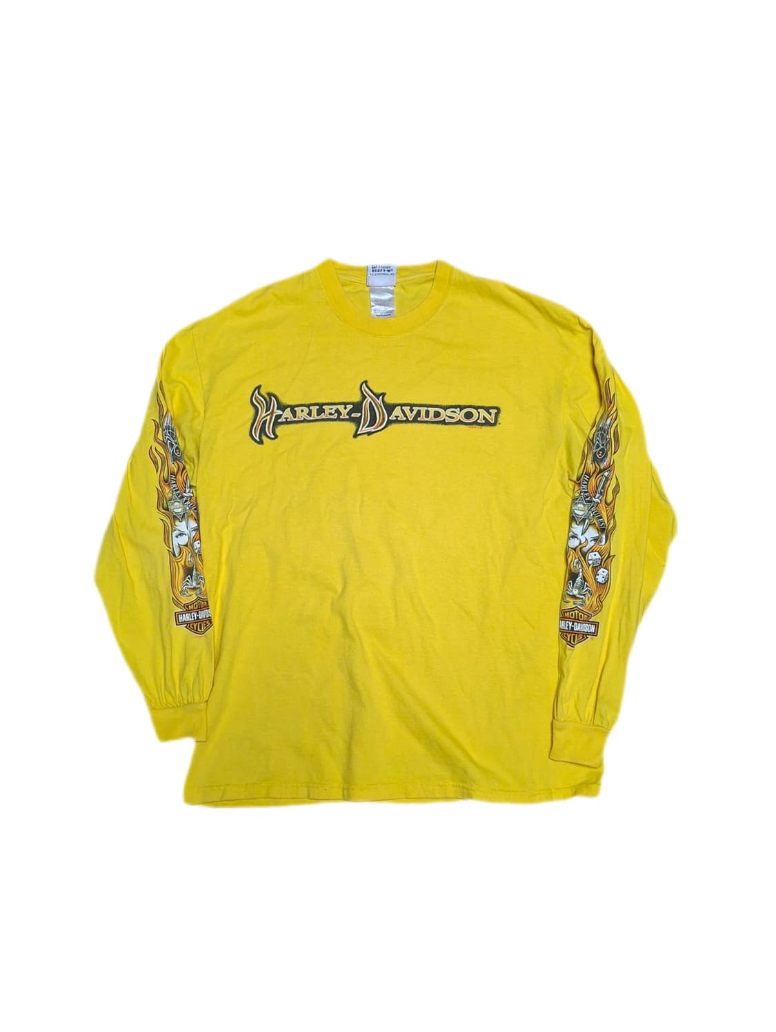 00s 할리데이비슨 헤인즈비피티 플레임 패턴 롱슬리브 티셔츠 usa 상품이미지1