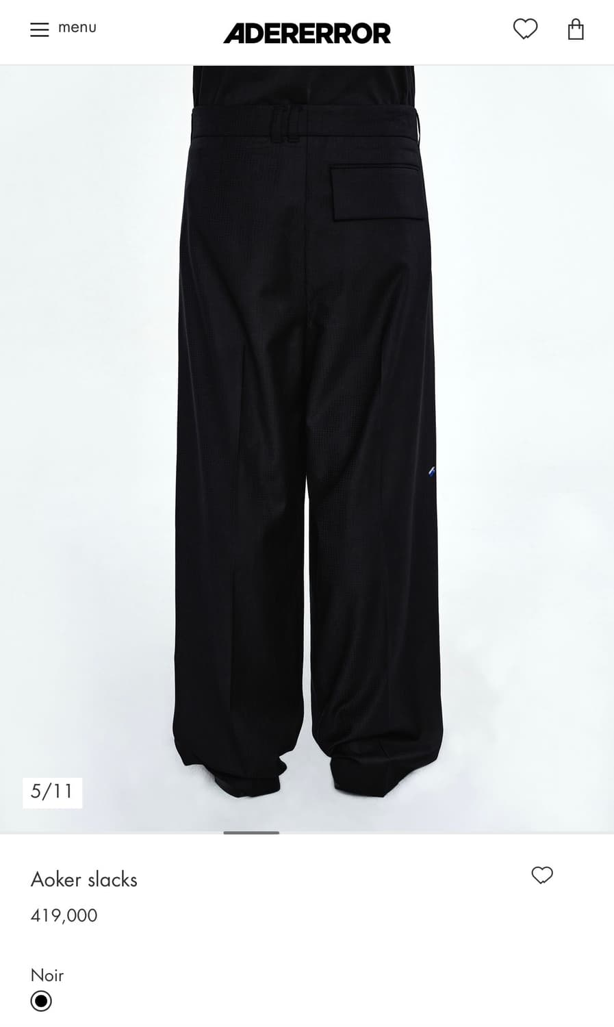 아더에러 Aoker 슬랙스 블랙 a1 새상품 상품이미지2