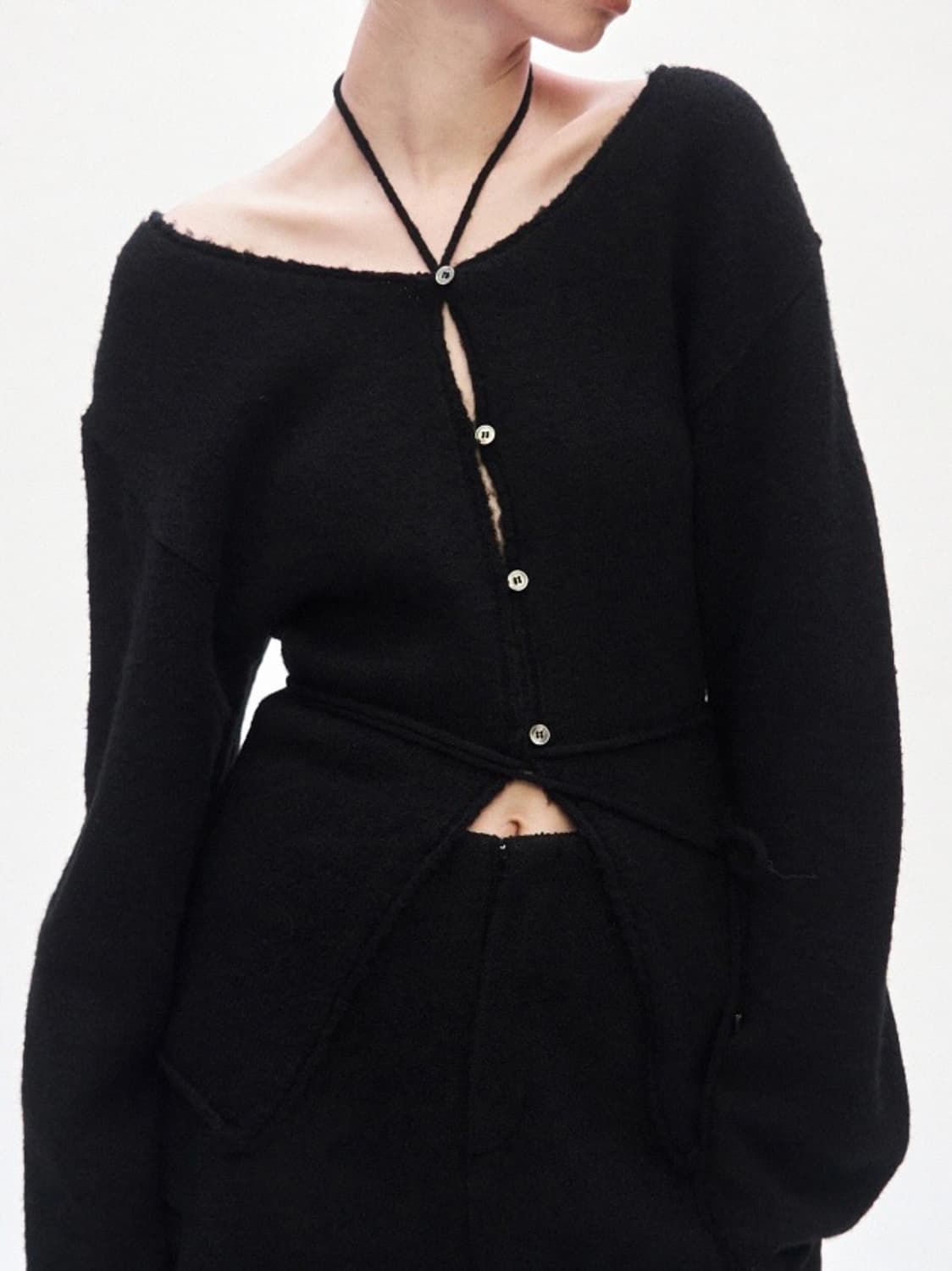 [트리밍버드] 투웨이 니트 블랙 상품이미지2